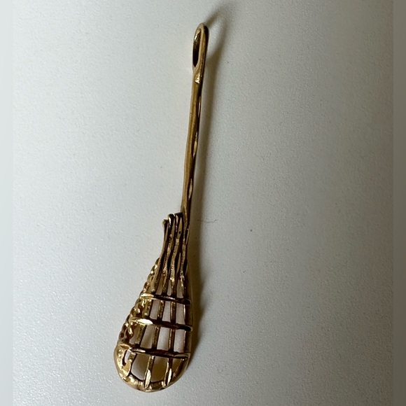 Vintage Gold Lacrosse Net Pendant
